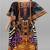 Multicolor digital printed stone work polyester crepe kaftan full- stitched - free size 