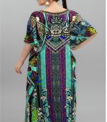Multicolor digital printed stone work polyester crepe kaftan full- stitched - free size 