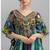 Multicolor digital printed stone work polyester crepe kaftan full- stitched - free size 