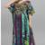 Multicolor digital printed stone work polyester crepe kaftan full- stitched - free size 