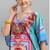 Multicolor digital printed stone work polyester crepe kaftan full- stitched - free size 