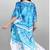 Multicolor digital printed stone work polyester crepe kaftan full- stitched - free size 