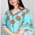 Multicolor digital printed stone work polyester crepe kaftan full- stitched - free size 