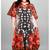 Multicolor digital printed stone work polyester crepe kaftan full- stitched - free size 