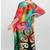 Multicolor digital printed stone work polyester crepe kaftan full- stitched - free size 