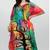 Multicolor digital printed stone work polyester crepe kaftan full- stitched - free size 