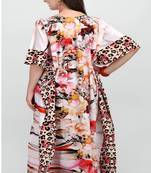 Multicolor digital printed stone work polyester crepe kaftan full- stitched - free size 