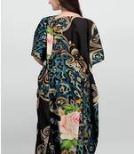 Multicolor digital printed stone work polyester crepe kaftan full- stitched - free size 