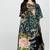 Multicolor digital printed stone work polyester crepe kaftan full- stitched - free size 