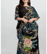 Multi digital print with stone work polyester crepe designer kaftan free size (m up to 3xl)