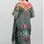 Multicolor digital printed stone work polyester crepe kaftan full- stitched - free size 