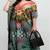 Multicolor digital printed stone work polyester crepe kaftan full- stitched - free size 