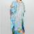 Multicolor digital printed stone work polyester crepe kaftan full- stitched - free size 