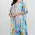 Multicolor digital printed stone work polyester crepe kaftan full- stitched - free size 