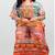 Multicolor digital printed stone work polyester crepe kaftan full- stitched - free size 