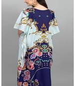 Multicolor digital printed stone work polyester crepe kaftan full- stitched - free size 