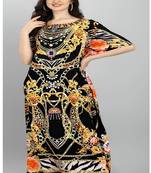 Multicolor digital printed stone work polyester crepe kaftan full- stitched - free size 