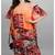Multicolor digital printed stone work polyester crepe kaftan full- stitched - free size 