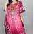 Multicolor digital printed stone work polyester crepe kaftan full- stitched - free size 