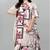 Multicolor digital printed stone work polyester crepe kaftan full- stitched - free size 