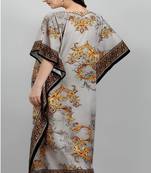 Multicolor digital printed stone work polyester crepe kaftan full- stitched - free size 