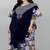 Multicolor digital printed stone work polyester crepe kaftan full- stitched - free size 