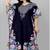 Multicolor digital printed stone work polyester crepe kaftan full- stitched - free size 