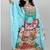 Multicolor digital printed stone work polyester crepe kaftan full- stitched - free size 