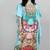 Multicolor digital printed stone work polyester crepe kaftan full- stitched - free size 