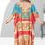 Multicolor digital printed stone work polyester crepe kaftan full- stitched - free size 