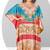 Multicolor digital printed stone work polyester crepe kaftan full- stitched - free size 