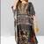 Multicolor digital printed stone work polyester crepe kaftan full- stitched - free size 