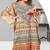 Multicolor digital printed stone work polyester crepe kaftan full- stitched - free size 