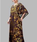 Multicolor digital printed stone work polyester crepe kaftan full- stitched - free size 