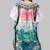 Multicolor digital printed stone work polyester crepe kaftan full- stitched - free size 
