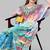 Multicolor digital printed stone work polyester crepe kaftan full- stitched - free size 
