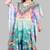 Multicolor digital printed stone work polyester crepe kaftan full- stitched - free size 