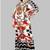 Multicolor digital printed stone work polyester crepe kaftan full- stitched - free size 