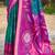 Teal blue pochampalli silk blend saree | traditional wedding & festive wear saree