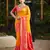 Yellow pochampalli silk blend saree 