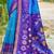 Blue pochampalli silk blend saree | elegant traditional wedding & festive wear saree