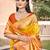 Yellow pochampalli silk blend saree | elegant traditional wedding & festive wear saree