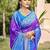 Violet pochampalli silk blend saree | elegant traditional wedding & festive wear saree