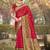 Red pochampalli silk blend saree | elegant traditional wedding & festive wear saree
