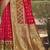 Red pochampalli silk blend saree | elegant traditional wedding & festive wear saree