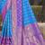 Blue pochampalli silk blend saree | elegant traditional wedding & festive wear saree