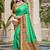 Green pochampalli silk blend saree | elegant traditional wedding & festive wear saree