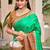 Green pochampalli silk blend saree | elegant traditional wedding & festive wear saree