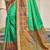 Green pochampalli silk blend saree | elegant traditional wedding & festive wear saree