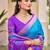 Blue pochampalli silk blend saree | elegant traditional wedding & festive wear saree